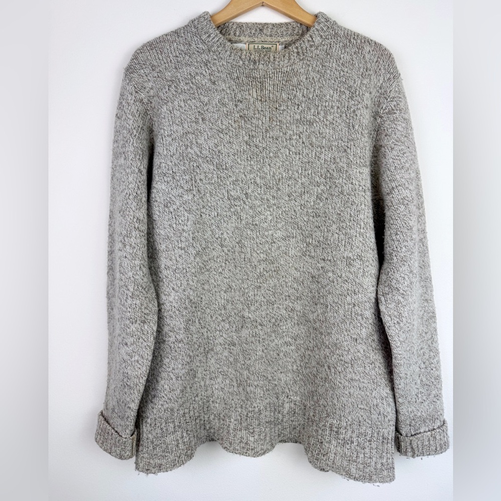 L.L.Bean Vintage Oatmeal Ragg Wool Sweater